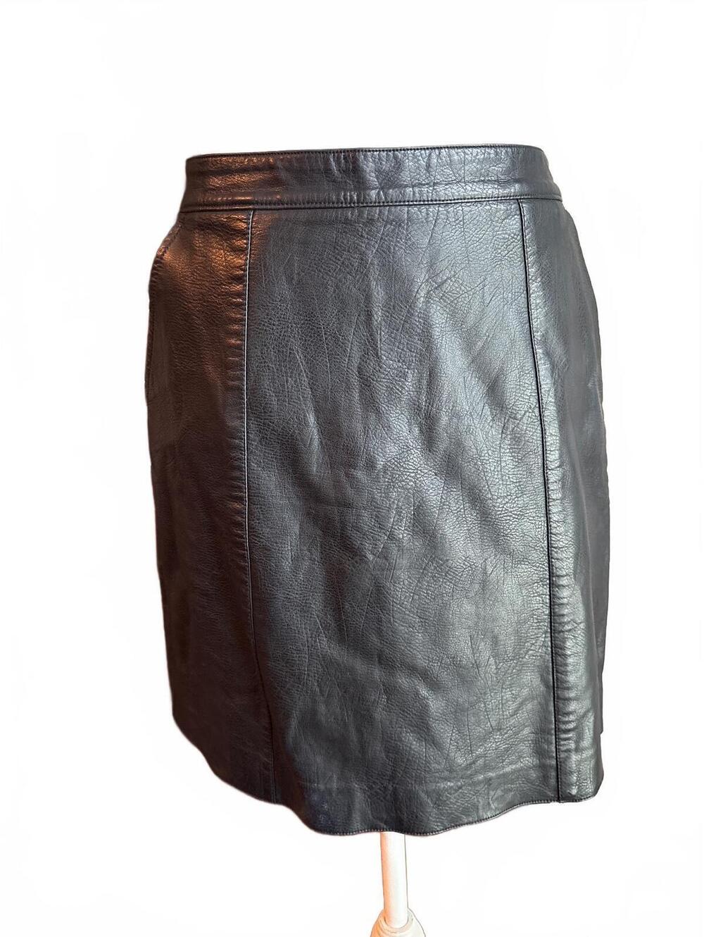 Pepe Jeans Black Vegan Leather Mini Skirt M